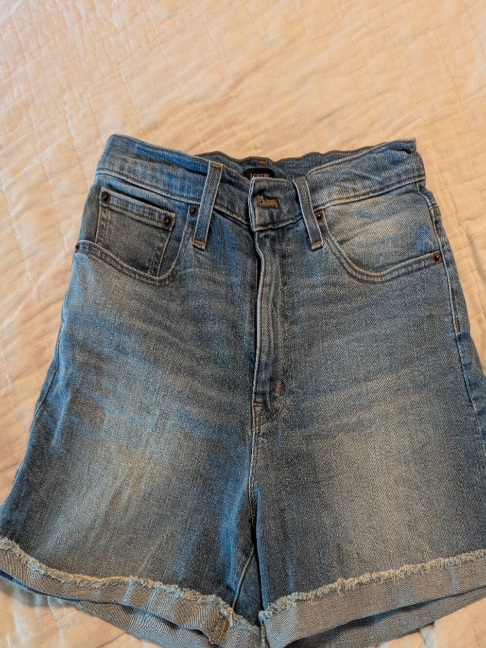 J Crew, high waisted jeans shorts